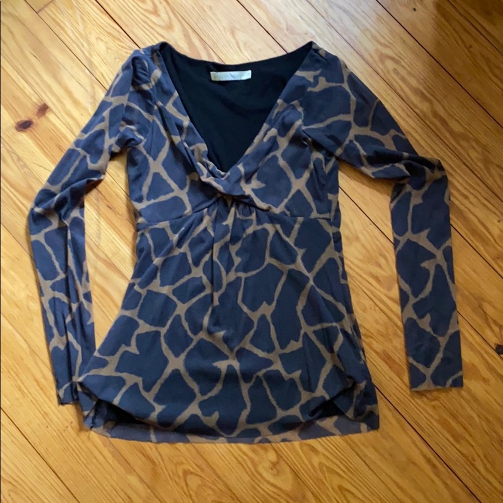Leopard print semi-shear shirt